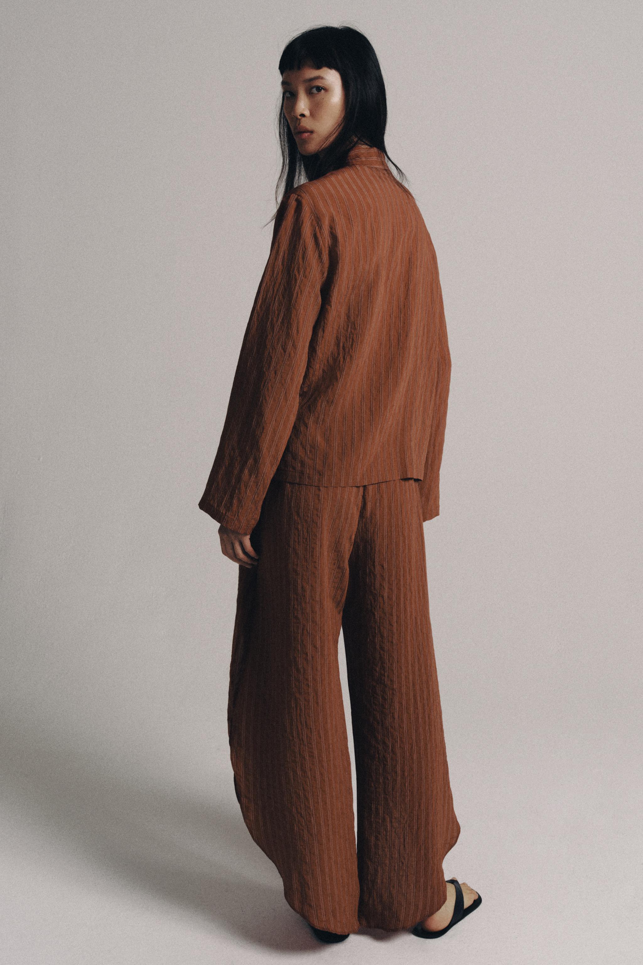 ZW COLLECTION STRIPED FROG FASTENING SHIRT